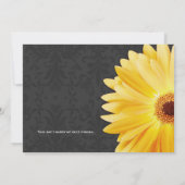 Invitation Gerber Gris Jaune Daisy Vintage Mariage damassé (Dos)
