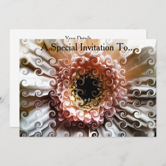 INVITATION GERBERA DAISY (Devant / Derrière)