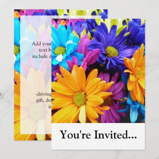 Invitation Gerbera Daisy Bouquet (Devant / Derrière)