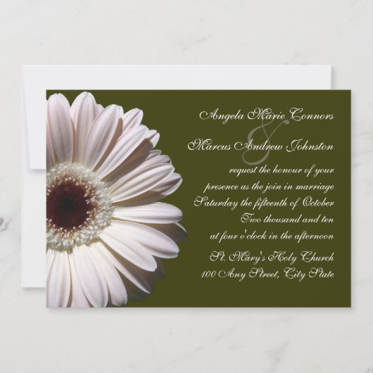 Invitation Gerbera Daisy Mariage (Devant)