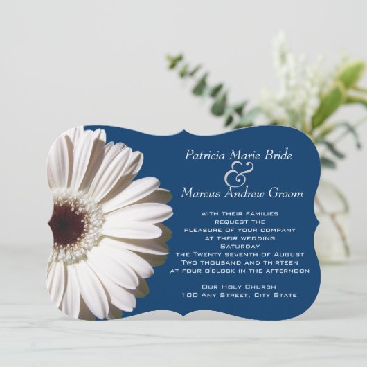 Invitation Gerbera Daisy Mariage (Debout devant)