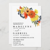 Invitation Gerbera Daisy Mariage Bouquet Floral (Devant / Derrière)