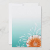 Invitation Gerbera Daisy Orange Aqua Soirée seulement (Dos)