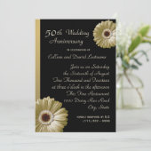 Invitation Gerbéra doré 50e anniversaire de mariage (Debout devant)