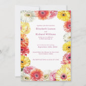 Invitation Gerbera Floral coloré Mariage d'aquarelle (Devant)