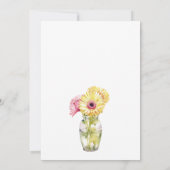 Invitation Gerbera Floral coloré Mariage d'aquarelle (Dos)