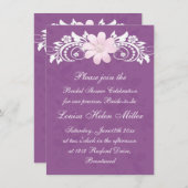 Invitation Gerbera floral de marguerite blanche sur la Fête (Devant / Derrière)