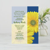 Invitation Gerbera Jaune Daisy Marine Nuptiale Douche Invitat (Debout devant)