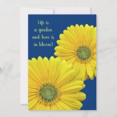 Invitation Gerbera Jaune Daisy Marine Nuptiale Douche Invitat (Dos)
