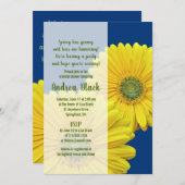 Invitation Gerbera Jaune Daisy Marine Nuptiale Douche Invitat (Devant / Derrière)