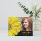 Invitation Gerbera Jaune Fleur de marguerite Photo Graduation (Debout devant)