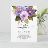 Invitation Gerbera Lilac Floral Brunch de Pâques (Debout devant)