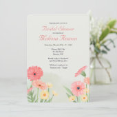 Invitation Gerbera Marguerites Couleurs Vives (Debout devant)