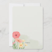 Invitation Gerbera Marguerites Couleurs Vives (Dos)