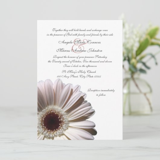 Invitation Gerbera Mariage Daisy (Debout devant)