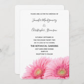 Invitation Gerbera Rose Daisies Élégant Mariage photo (Devant / Derrière)