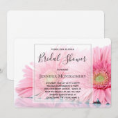 Invitation Gerbera Rose Daisies Élégante Fête des mariées pho (Devant / Derrière)