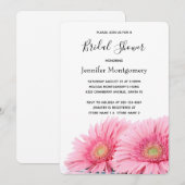 Invitation Gerbera Rose Daisies Élégante Fête des mariées pho (Devant / Derrière)