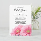 Invitation Gerbera Rose Daisies Élégante Fête des mariées pho (Debout devant)