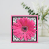 Invitation Gerbera Rose Daisy Black Bridal Showeuse Invitatio (Debout devant)