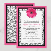 Invitation Gerbera rose Floral Sweet 16 Anniversaire Invitati (Devant / Derrière)