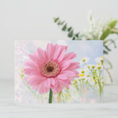 Invitation gerbera rose pour toute occasion (Debout devant)
