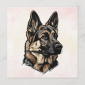 Invitation German Shepherd Art (Devant)