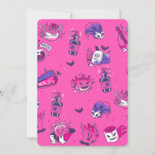 Invitation germes de covid rose halloween effrayant