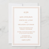 Invitation Gertrude Burnt Orange Classique Mariage Élégant (Devant)