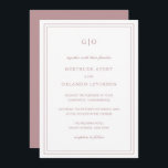 Invitation Gertrude Dusty Rose Classique Mariage élégant<br><div class="desc">Faire-part de mariage de style classique, rose et poussiéreux, avec un design simple et minimal avec votre monogramme en haut et vos détails d'événement entourés d'une double bordure. Les fontes alternent entre un script élégant, une fonte serif traditionnelle et minimaliste sans serif. Cette invitation est idéale pour un mariage officiel....</div>