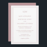 Invitation Gertrude Dusty Rose Classique Mariage élégant<br><div class="desc">Faire-part de mariage de style classique, rose et poussiéreux, avec un design simple et minimal avec votre monogramme en haut et vos détails d'événement entourés d'une double bordure. Les fontes alternent entre un script élégant, une fonte serif traditionnelle et minimaliste sans serif. Cette invitation est idéale pour un mariage officiel....</div>