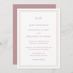 Invitation Gertrude Dusty Rose Classique Mariage élégant