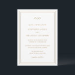 Invitation Gertrude Gold Classic Mariage élégant<br><div class="desc">Faire-part de mariage en faux or de style classique avec un design simple et minimal avec votre monogramme en haut et vos détails de l'événement entouré d'une double bordure. Les fontes alternent entre un script élégant, une fonte serif traditionnelle et minimaliste sans serif. Cette invitation est idéale pour un mariage...</div>