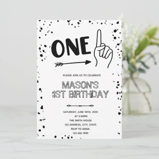 Invitation geste de la main noir blanc 1 (Debout devant)