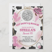 Invitation Get Down & Boogie Disco Cowgirl Sweet 16 Birthday (Devant)