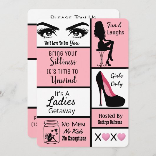 Invitation Getaway filles (Devant / Derrière)