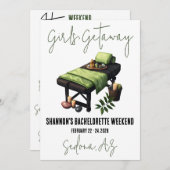 Invitation Getaway, Spa, Bachelorette Weekend Party (Devant / Derrière)