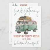 Invitation Getaway, VW Van, Bachelorette Weekend Party (Devant / Derrière)