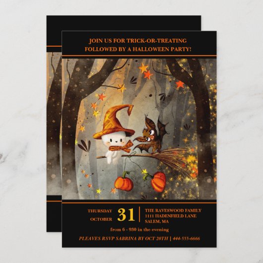 Invitation Ghomajorité Fun Halloween (Devant / Derrière)