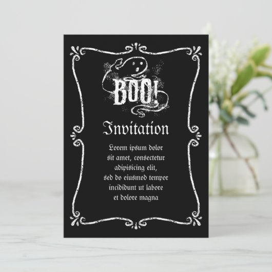 Invitation Ghost boo (Debout devant)
