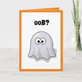 Invitation Ghost Confus Dit "Oob ?" Drôle dessin d'Halloween (Devant)