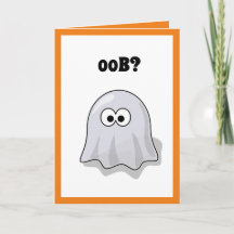 Ghost Confus Dit "Oob ?" Drôle dessin d'Halloween