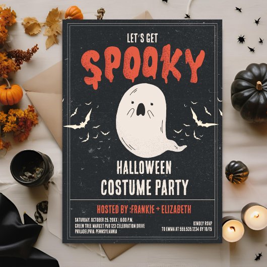 Invitation Ghost Éffrayant Halloween Costume Party