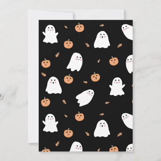 Invitation Ghost et Citrouille Black Halloween Party (Dos)