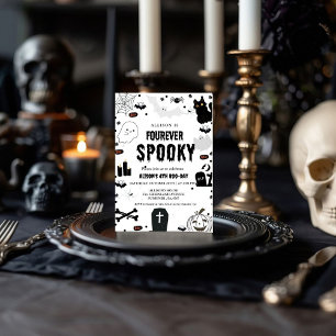 Invitation Ghost Fourever Éffrayant Halloween 4e anniversaire