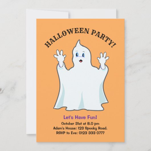 Invitation Ghost Ginger Halloween (Devant)