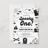 Invitation Ghost Halloween Éffrayant un premier anniversaire (Devant)