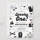 Invitation Ghost Halloween Éffrayant un premier anniversaire (Devant)