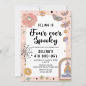 Invitation Ghost Halloween Quatre Ever Éffrayant 4ème anniver (Devant)