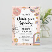 Invitation Ghost Halloween Quatre Ever Éffrayant 4ème anniver (Debout devant)